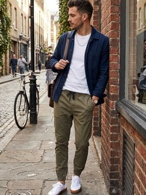 Rumors Men's Drawstring Jogger Pants - Olive Colour - Size L